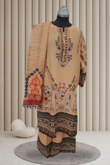 Coffee Lawn 3 Piece Suit