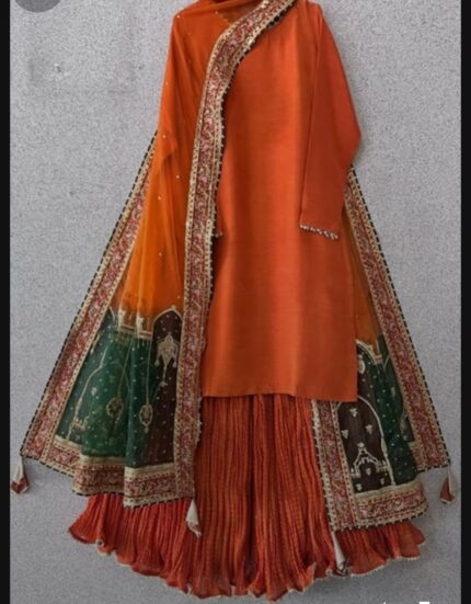 Amber Radiance – Orange Lehenga Set