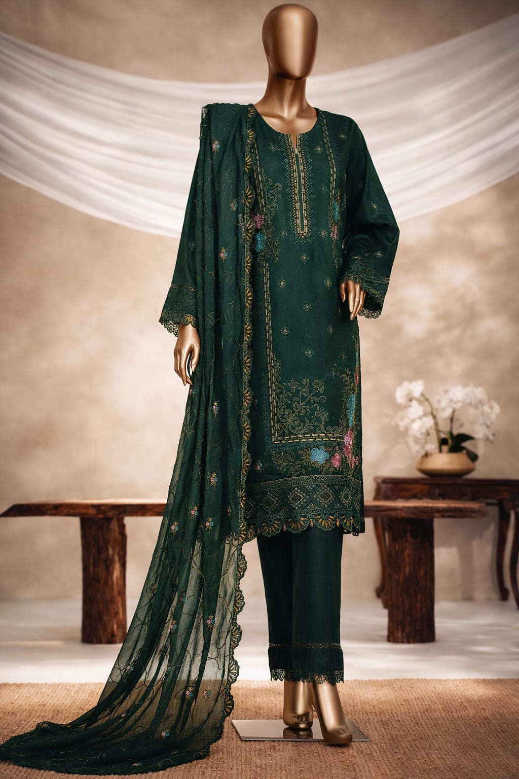 RIM JHIM BOTTLE GREEN SUIT Rim Jhim Bottle Green - Image 1